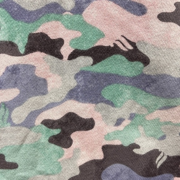 Fabletics Pink Teal Camo Hallie Cinchable Half Zip Hoodie Sweatshirt Small - Picture 7 of 12